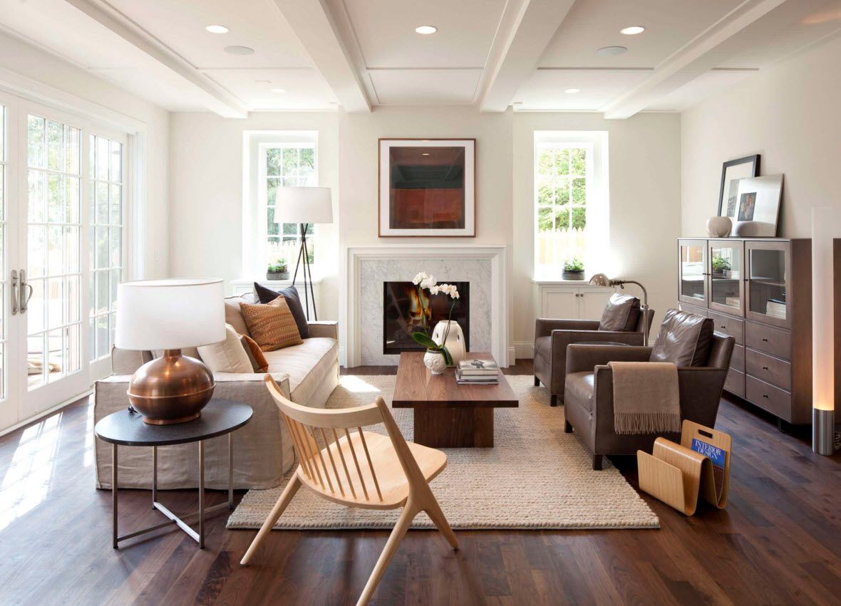 walnut and black living room furniture