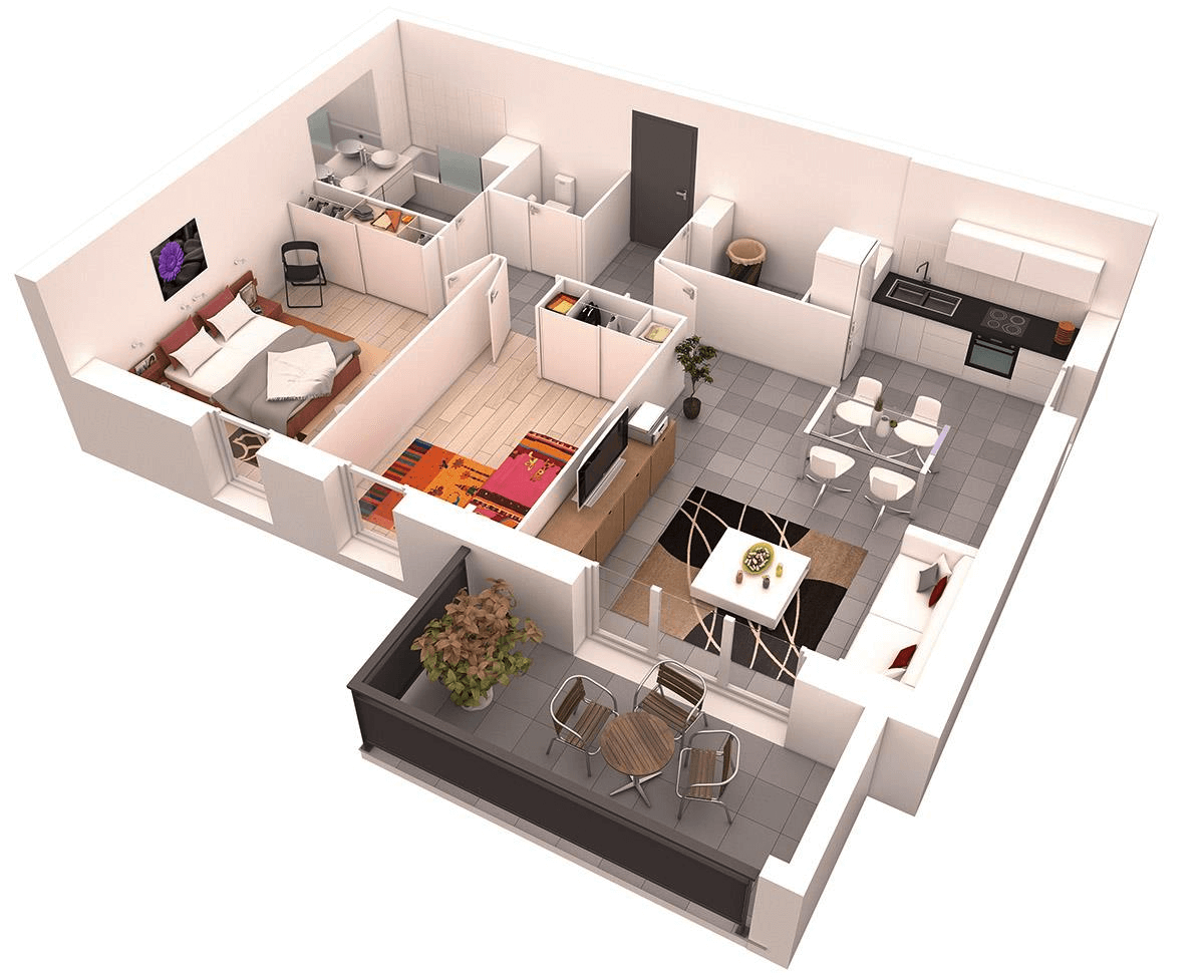 Modern Apartments and Houses 3D Floor Plans Different Models