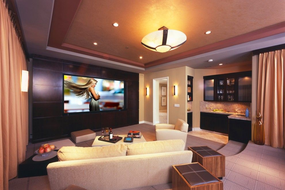 Home Theater as Addition to Large Modern Interior - Small ...
