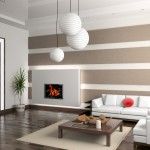 Small hall design with horizontal lines as a decoration element