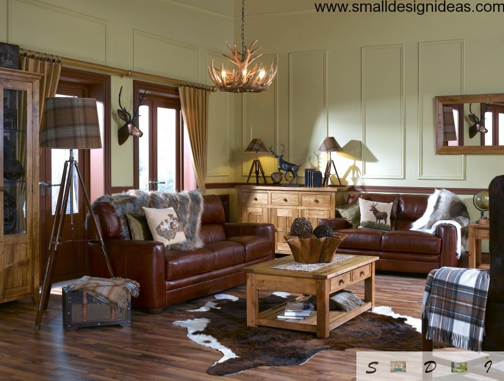 Wooden lodging living room transforming into bedroom