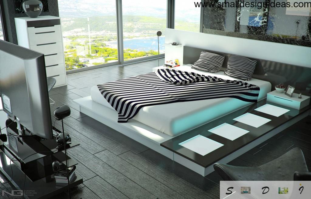 High-Tech Interior Style Overview. Bedroom