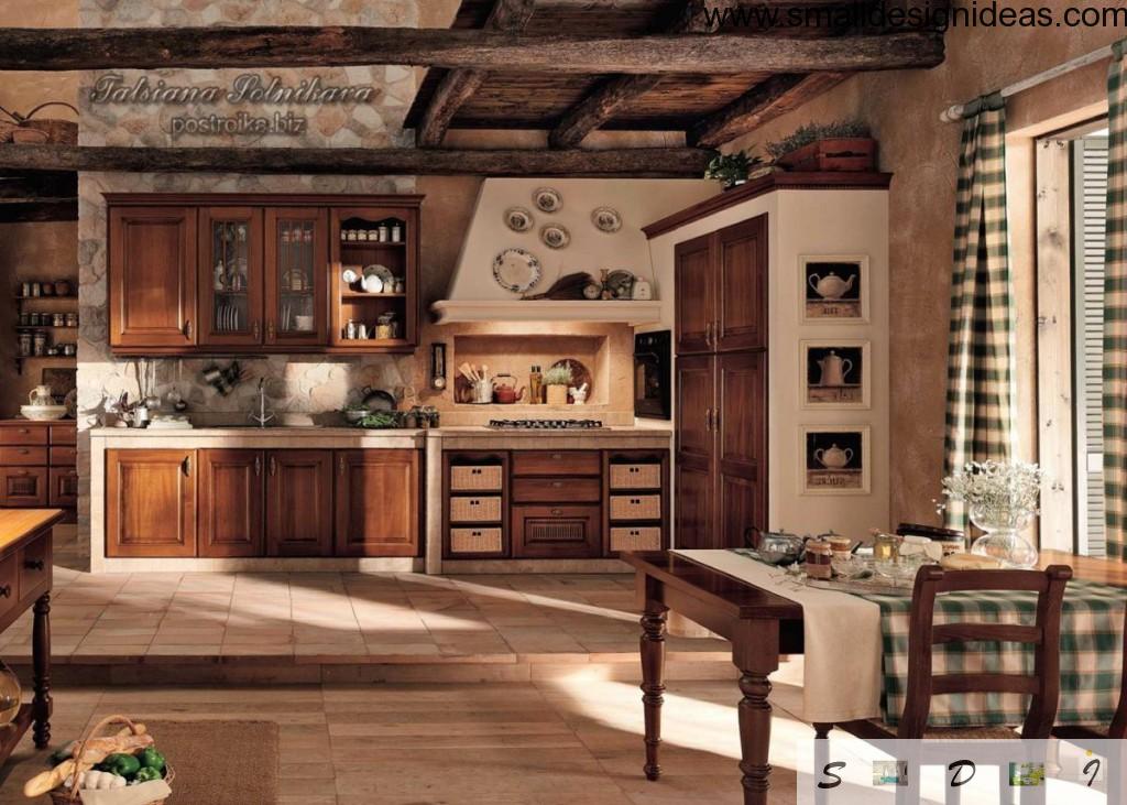 Rustic style in the kitchen interior design