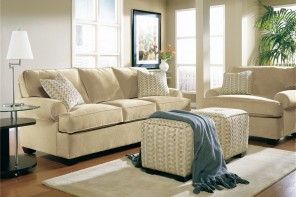 Nice cozy living room in beige color