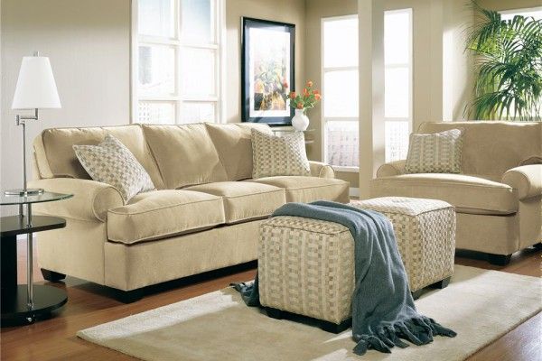 Nice cozy living room in beige color