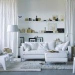 Aseptically White interior of the living room in Scandinavian style