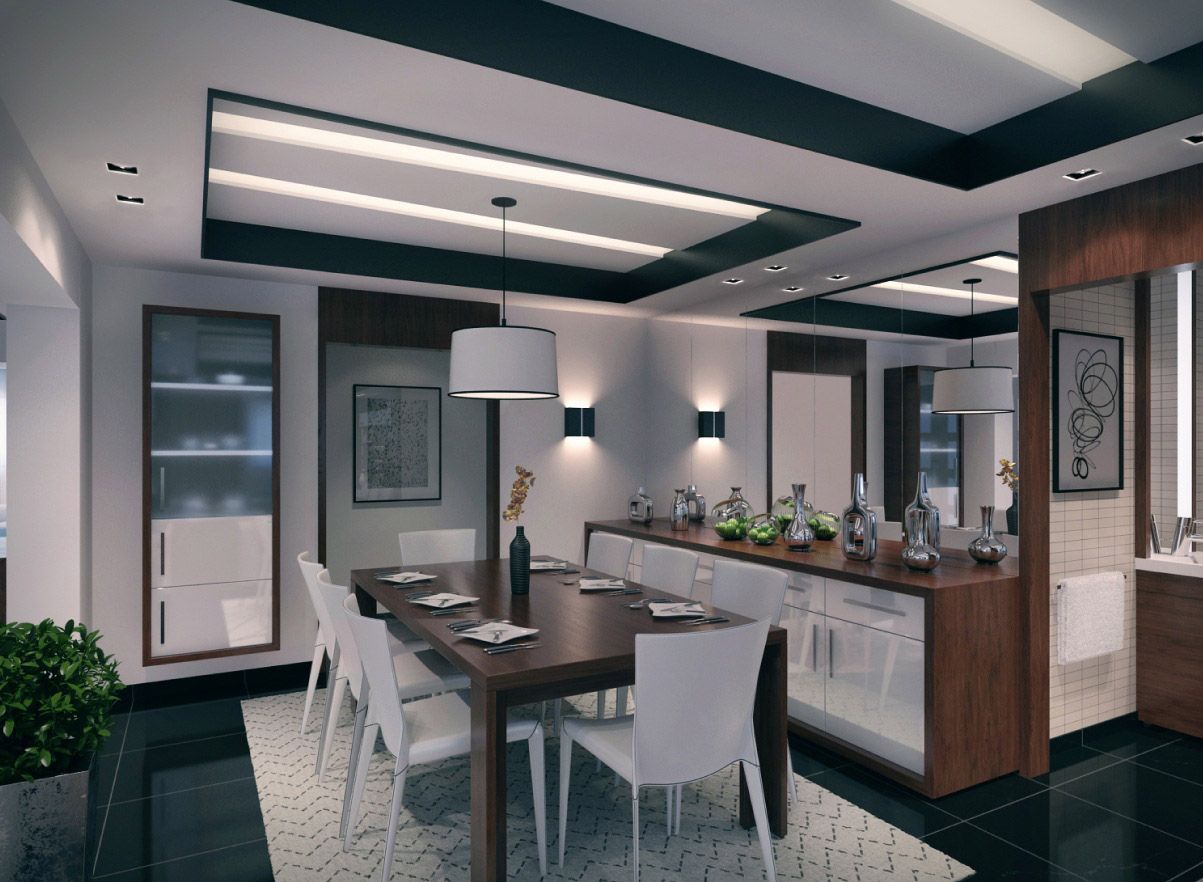 contemporary apartment dining room