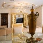 Gilded elements of the classic interior in house room