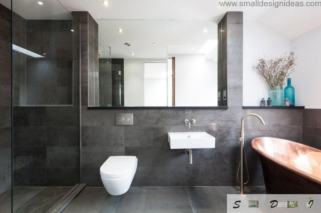 Different shades of gray to dilute the bathroom design ideas