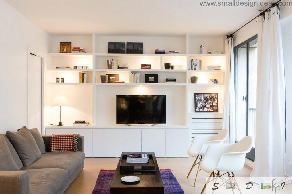 Black electronics in the creamy living room colors