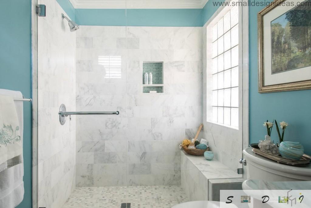 Shower cabin and glass partition of it