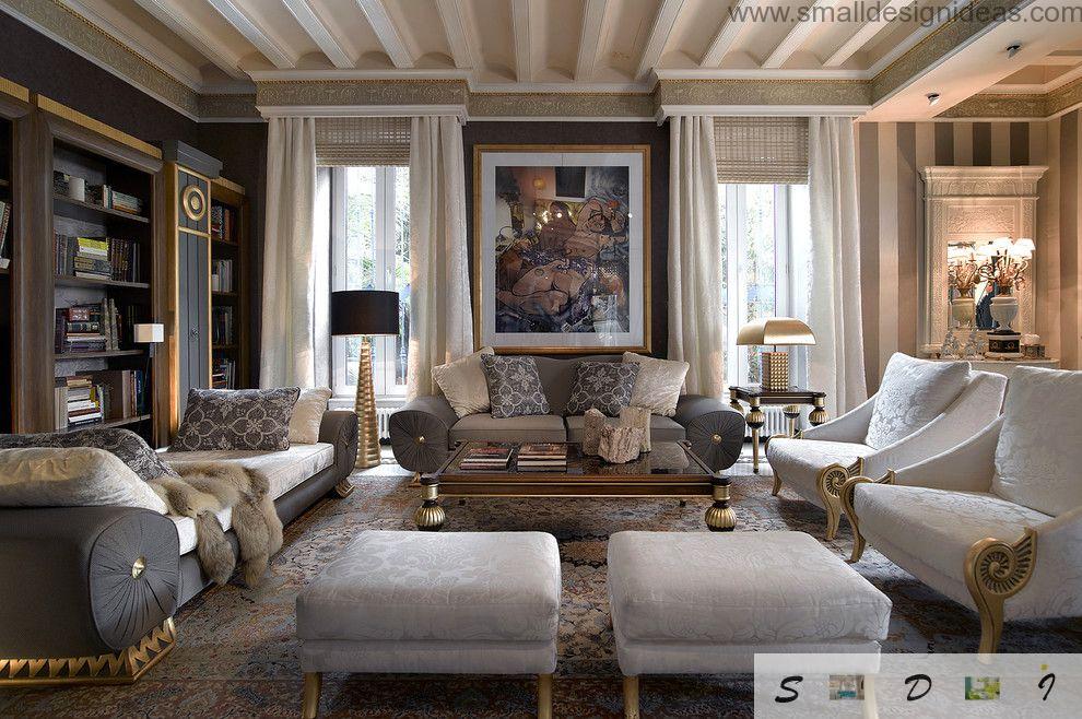 Alternative color gamma for classic living room design