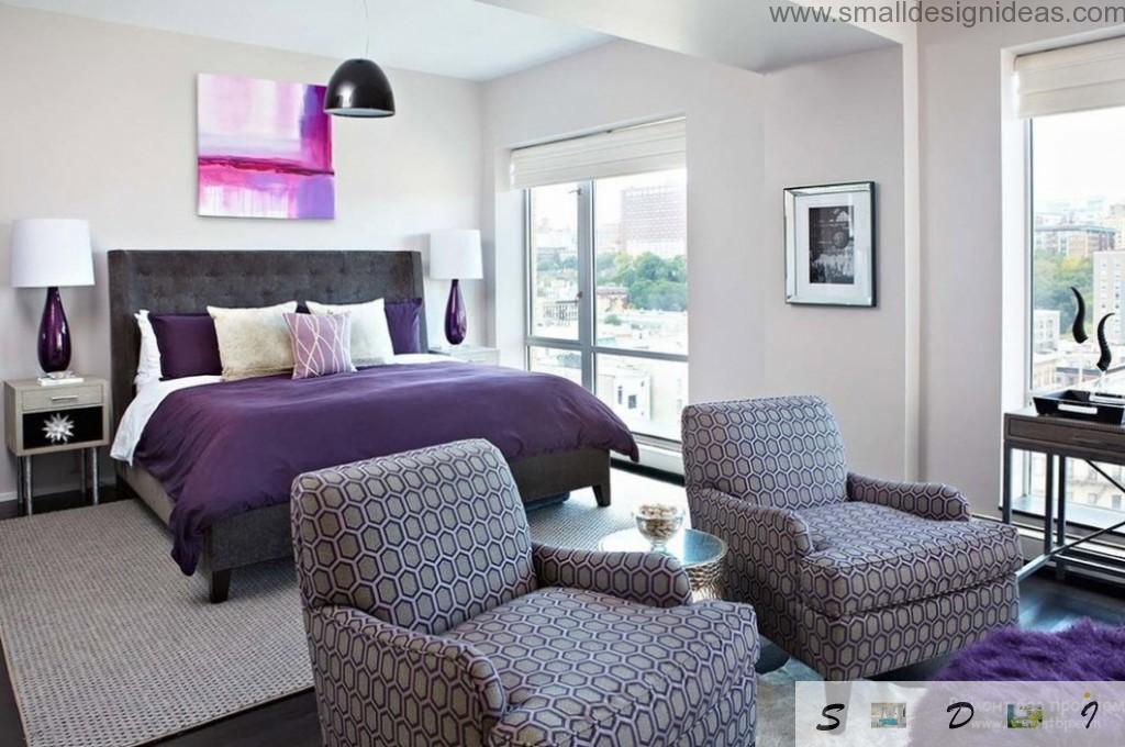 Light tender shades of purple in the spacious first floor bedroom