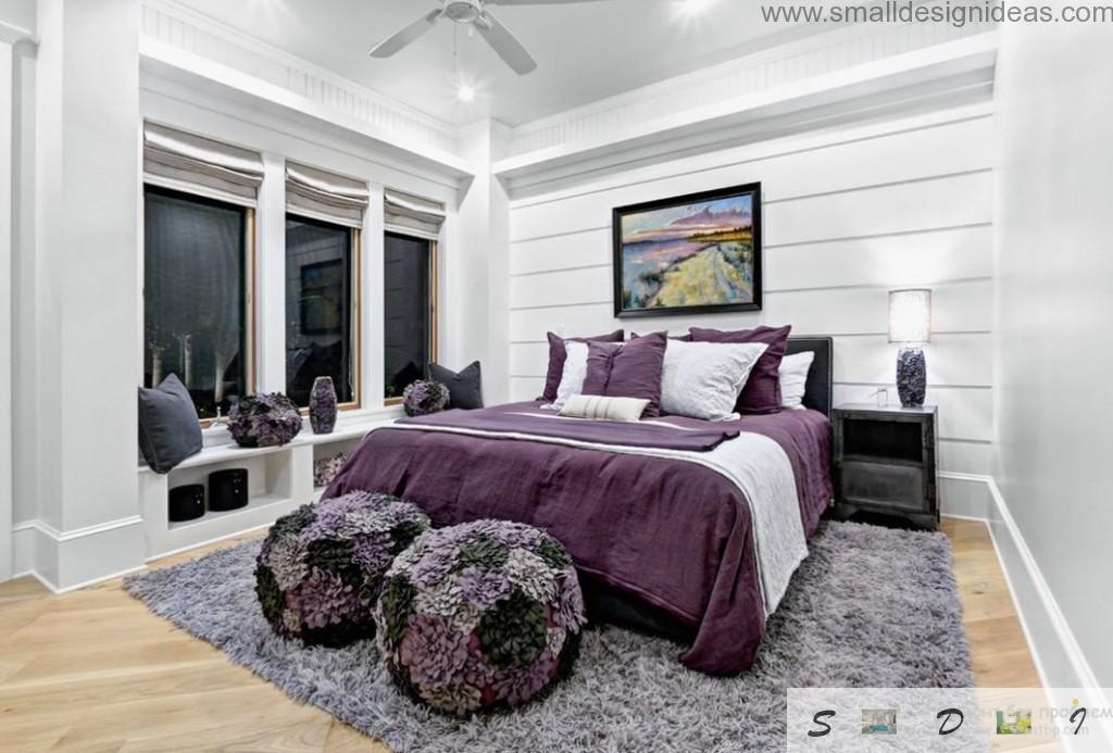 Purple Color Bedroom Ideas with carpeting in the bedroom design