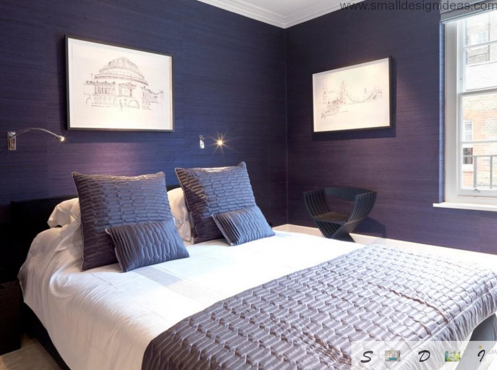 dark purple shades in the universal bedroom design