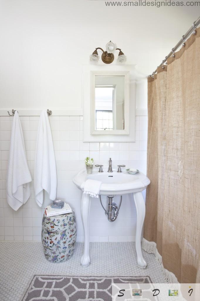 Classic, vintage and even rustic style notes in the modern bathroom design