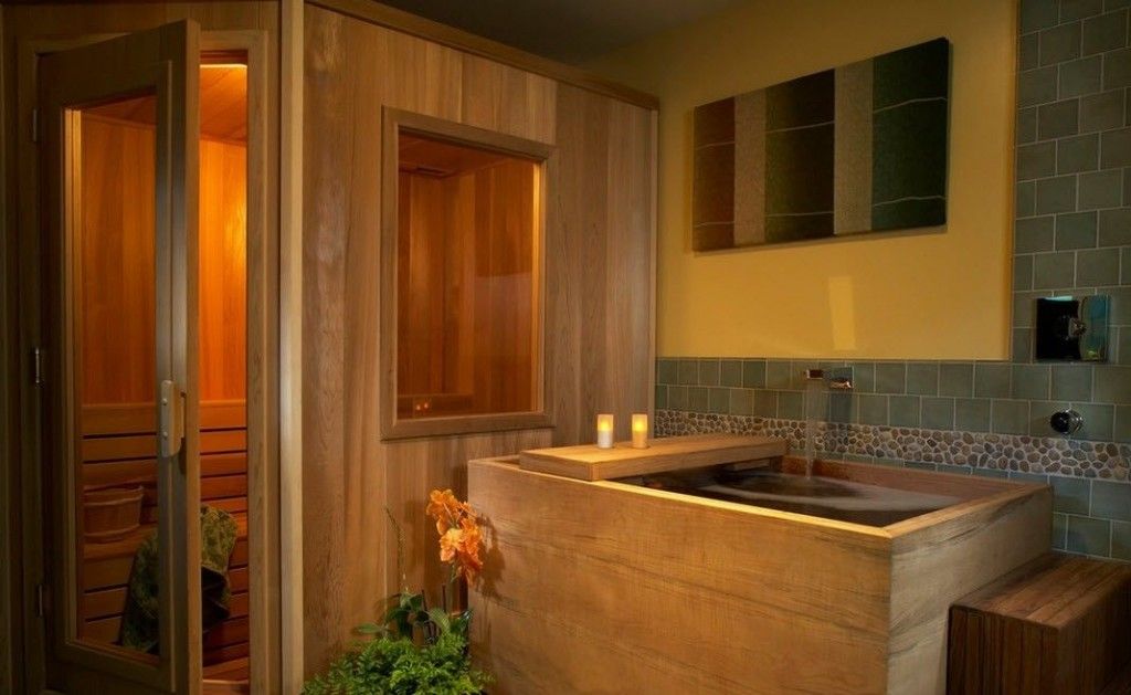 Oriental Style Bathroom Design Ideas. Hinoki bathroom is very popular in Japan