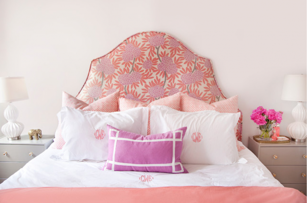 Pink women`s bed