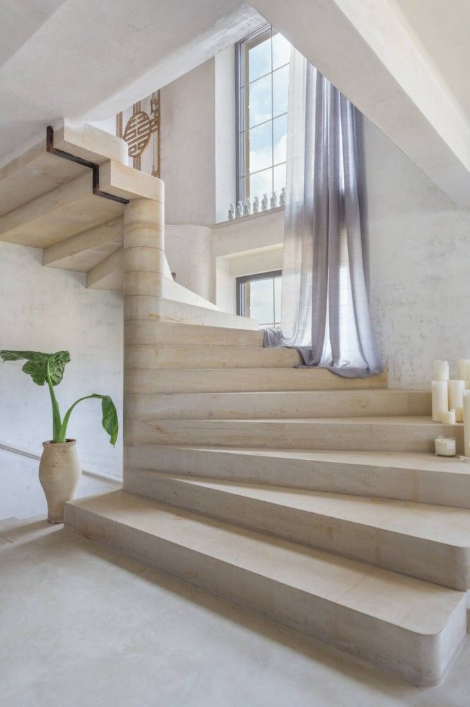 Modern Interior Staircase Materials Photo of the stone staircase built interior