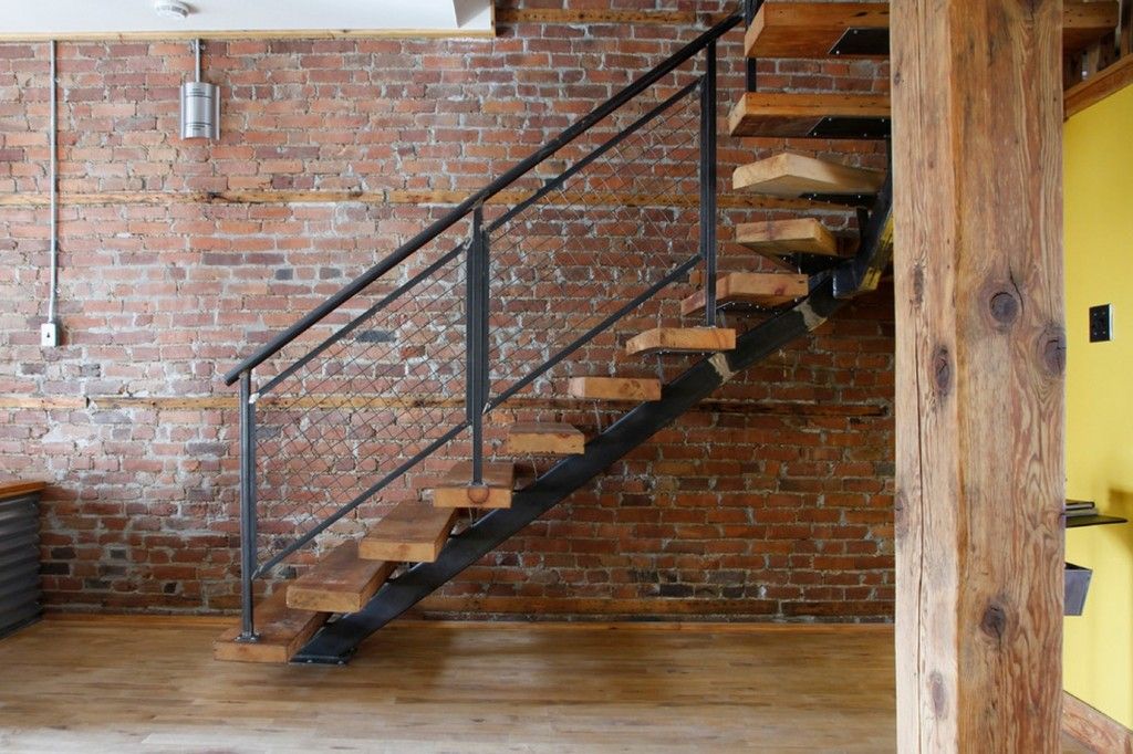 Modern Interior Staircase Materials Photo in the loft styled apartment