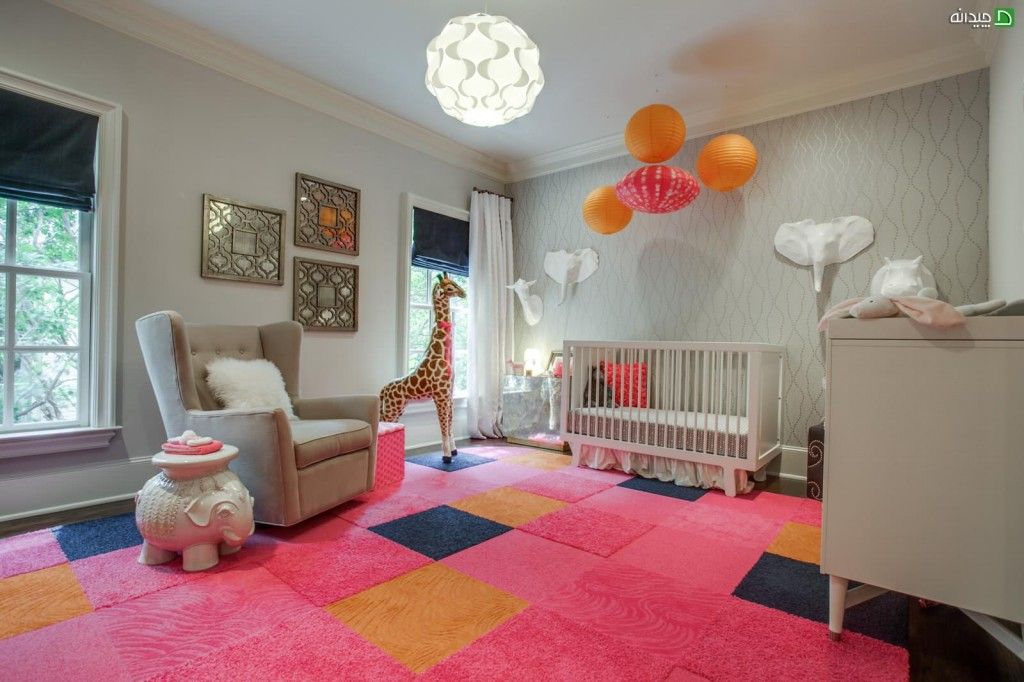 Rugs, Carpet, Carpeting Interior Design Ideas. Nice childrens room arrangement with big soft toys and balloons