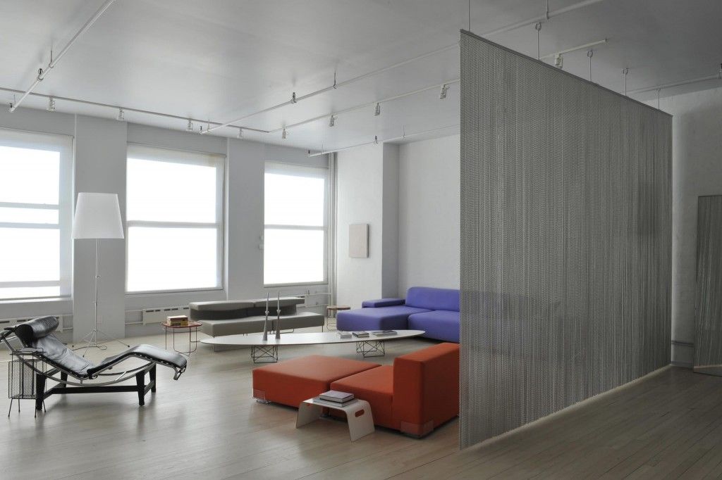 Interior Partitions Room Zoning Design Ideas. Rope curtain as the zoner