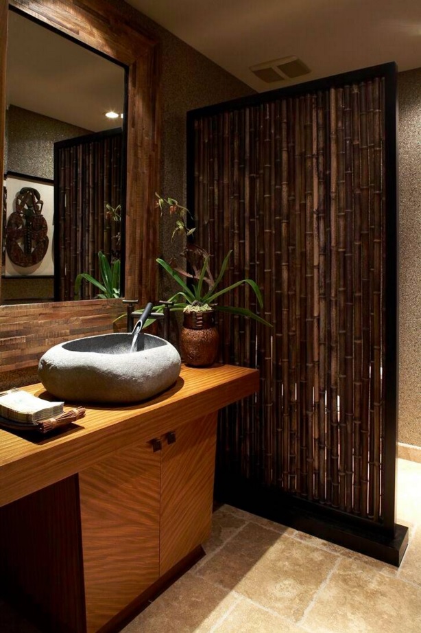 Bathroom Modern Interior Design Original Ideas. Apparent gravitation to the ecological Asian tropic themes with its natural materials as bamboo and stone. 