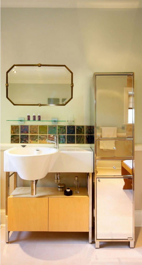 Bathroom Modern Interior Design Original Ideas. Extraordinary solution for the sink and its finishing in the eco interior