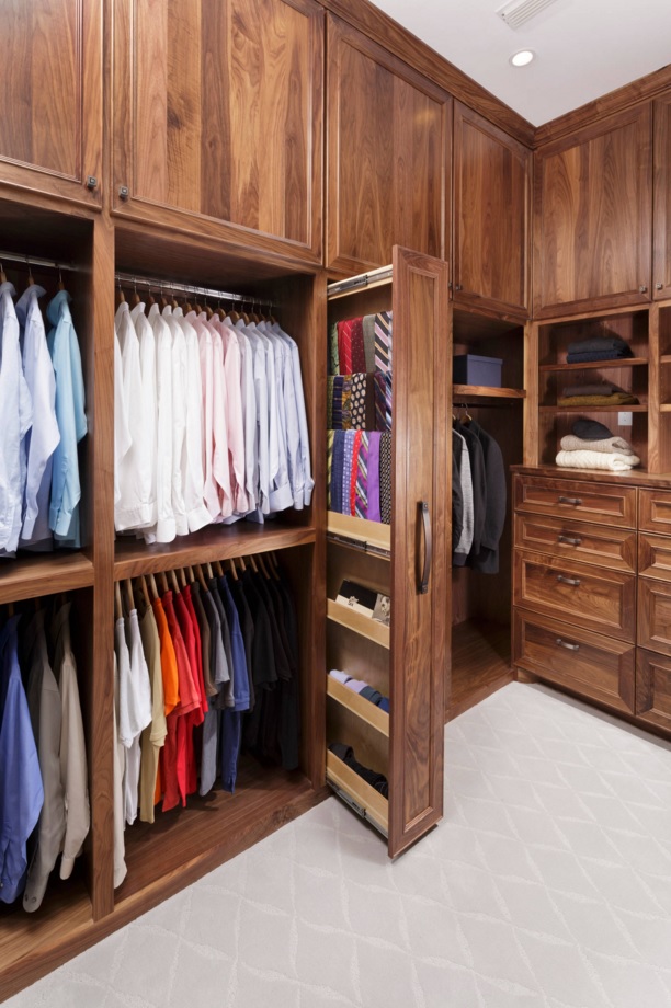 Custom Closet & Shelves & Wardrobe Original Design. Absolutely gorgeous idea for the custom closet with the separate section for ties