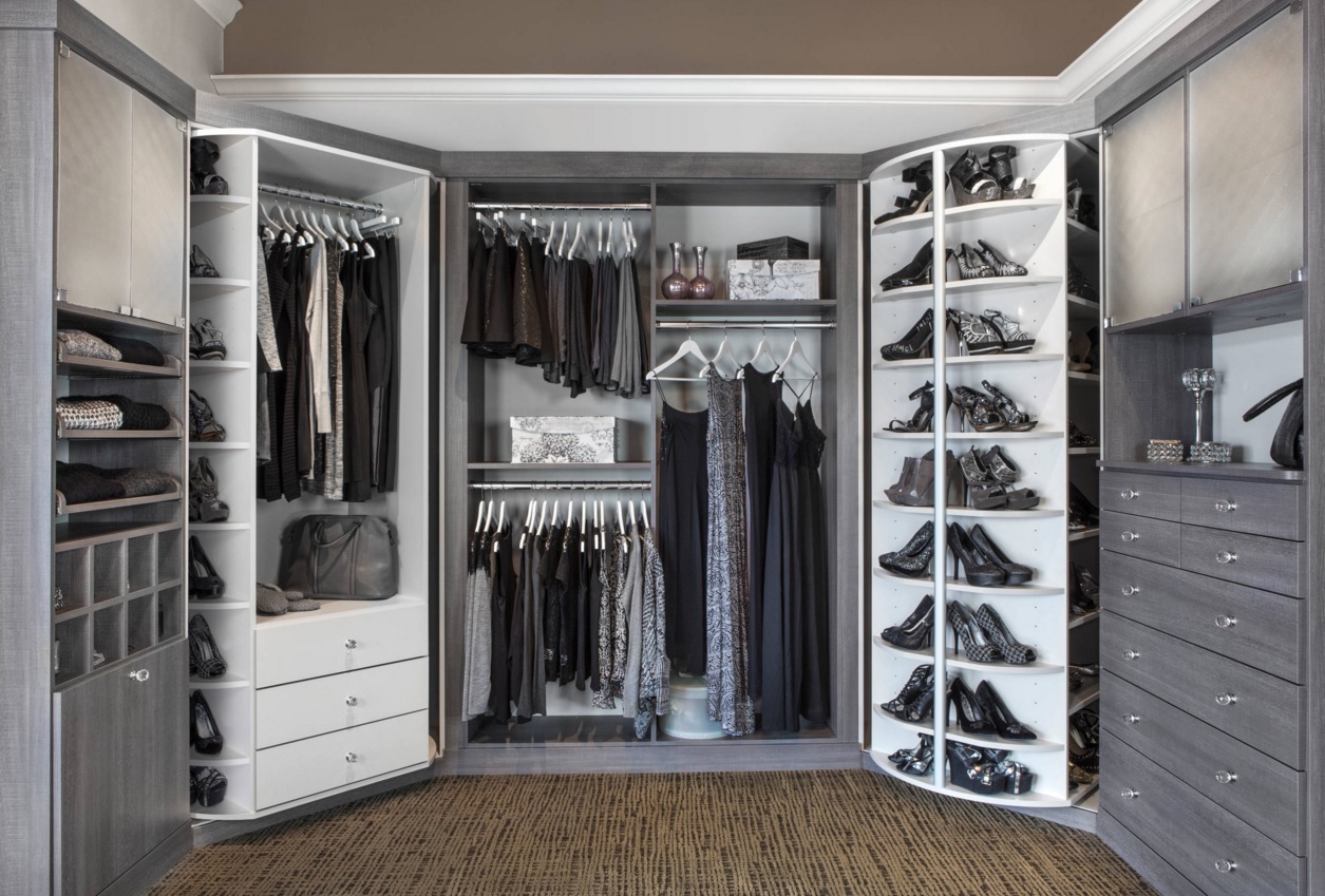 Custom Closet & Shelves & Wardrobe Original Design. Nice multifunctional closet for men`s apartment