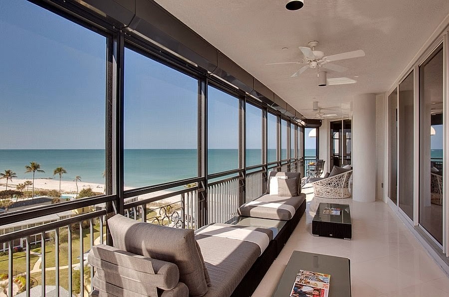 Modern Balconies Interior Design Ideas. Nice panorama view of the beach