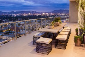Modern Balconies Interior Design Ideas. Dining furniture set at the open air