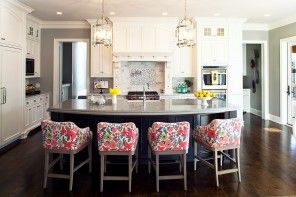 100 Kitchen Chairs Design Ideas. Red painted soft backrests for dining area stools look amazing