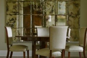 Mirror Tiles Ideas for Modern Interior Design. Accent mirror wall in the classic dining room