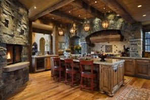 Stone Kitchen Interior Decoration Ideas. American country in the luxuriously decorated space