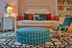 Ottoman as the Part of Modern Interior Design. Absolutely unqiue and unusual design of the central furniture piece