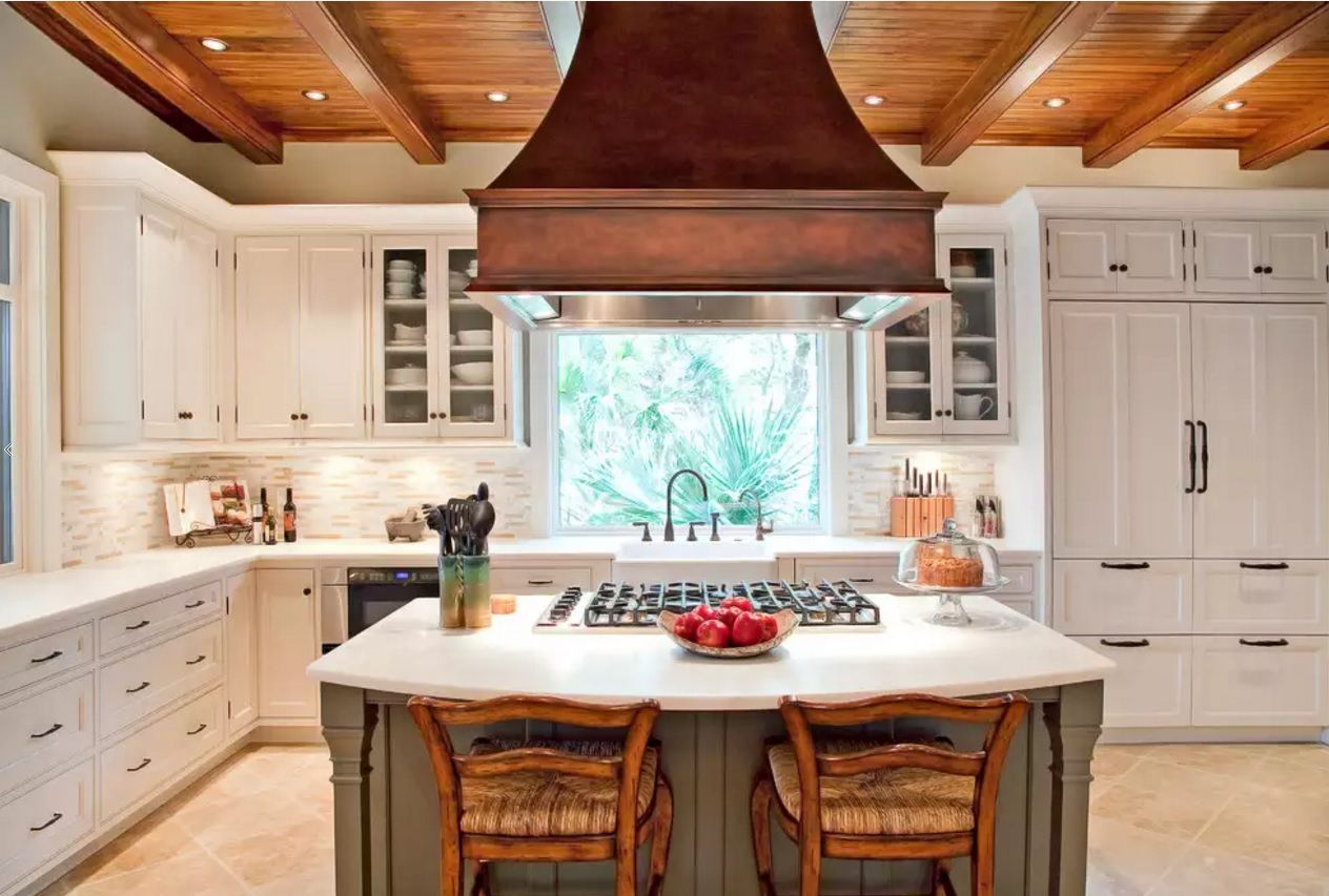 The Main Types of Kitchen Hoods. Photo Gallery and Description. Dome extractor above the island