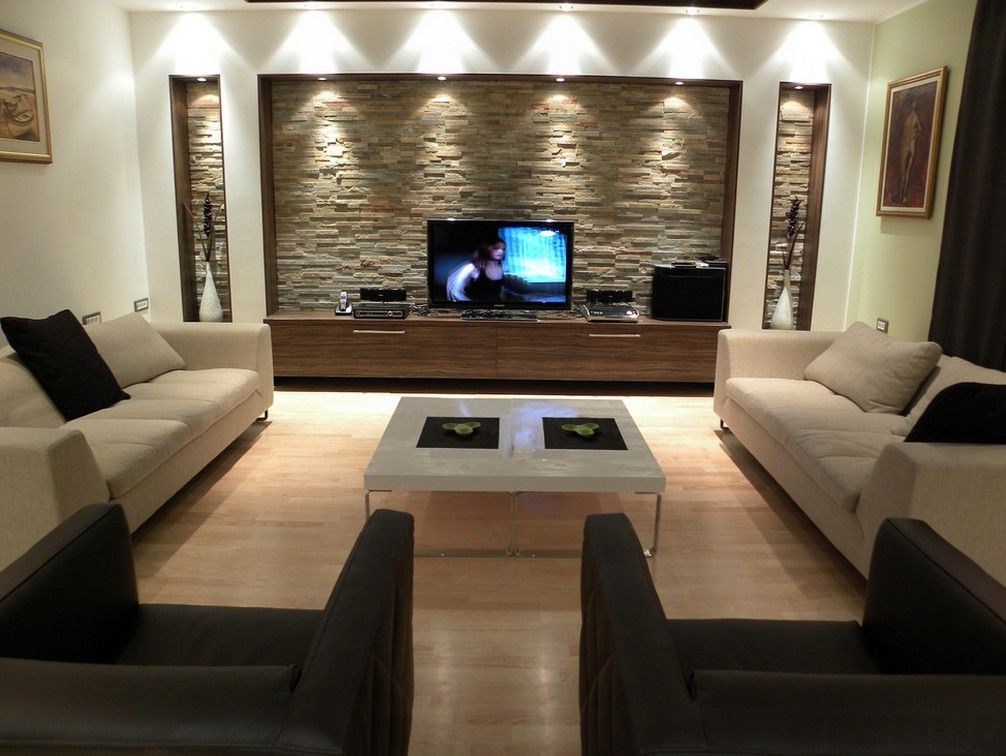 Stone decorated home theater for all the family