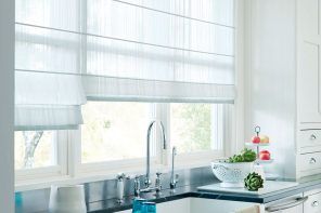 Roller blinds for the kitchen of modern hi-tech styles
