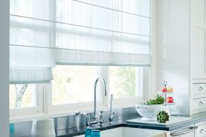 Roller blinds for the kitchen of modern hi-tech styles