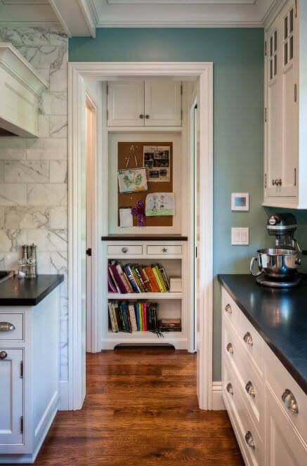 A little intelligent nook with books at the kitchen