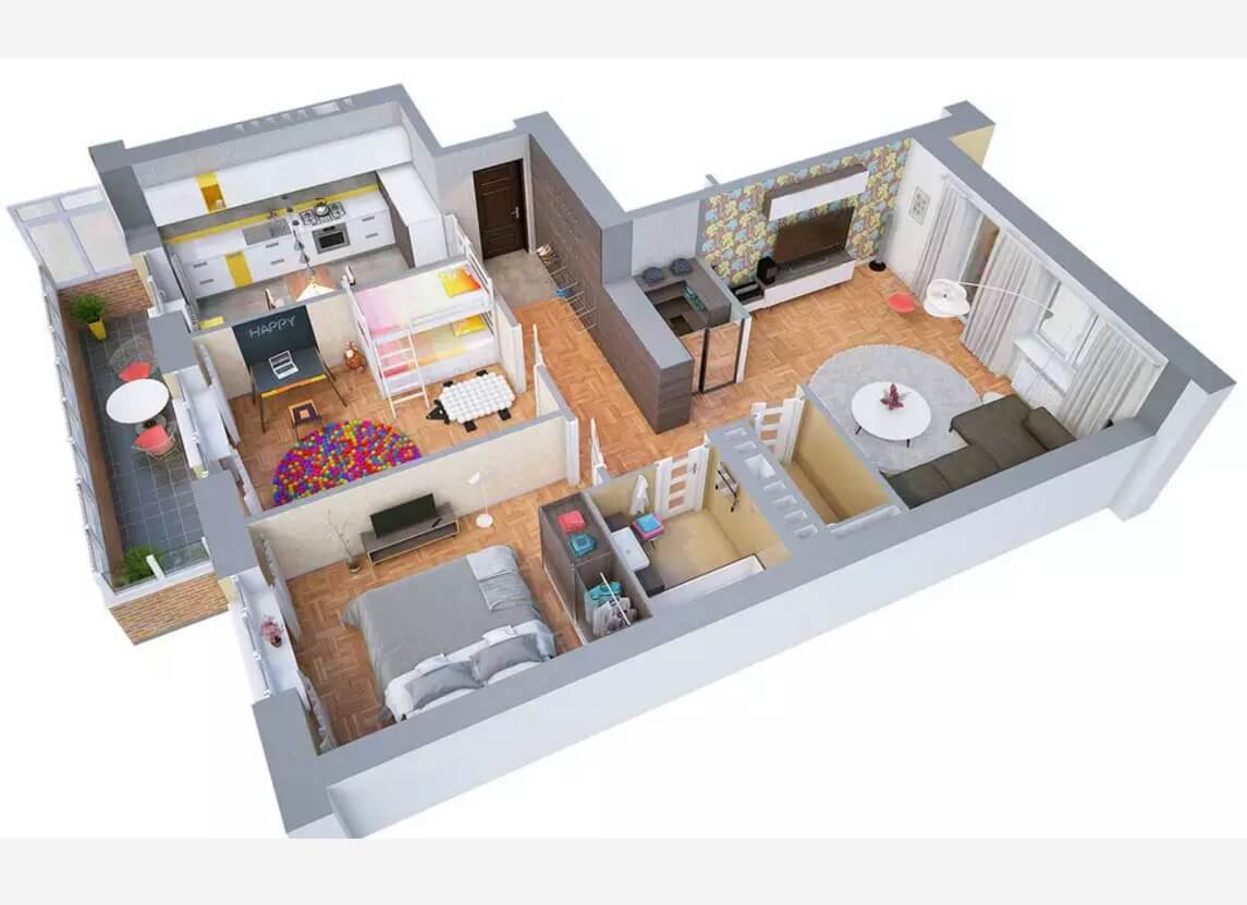 Modern Apartments and Houses 3D  Floor Plans  Different Models 