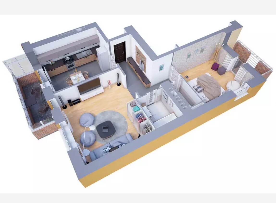 Modern Apartments And Houses 3d Floor Plans Different Models