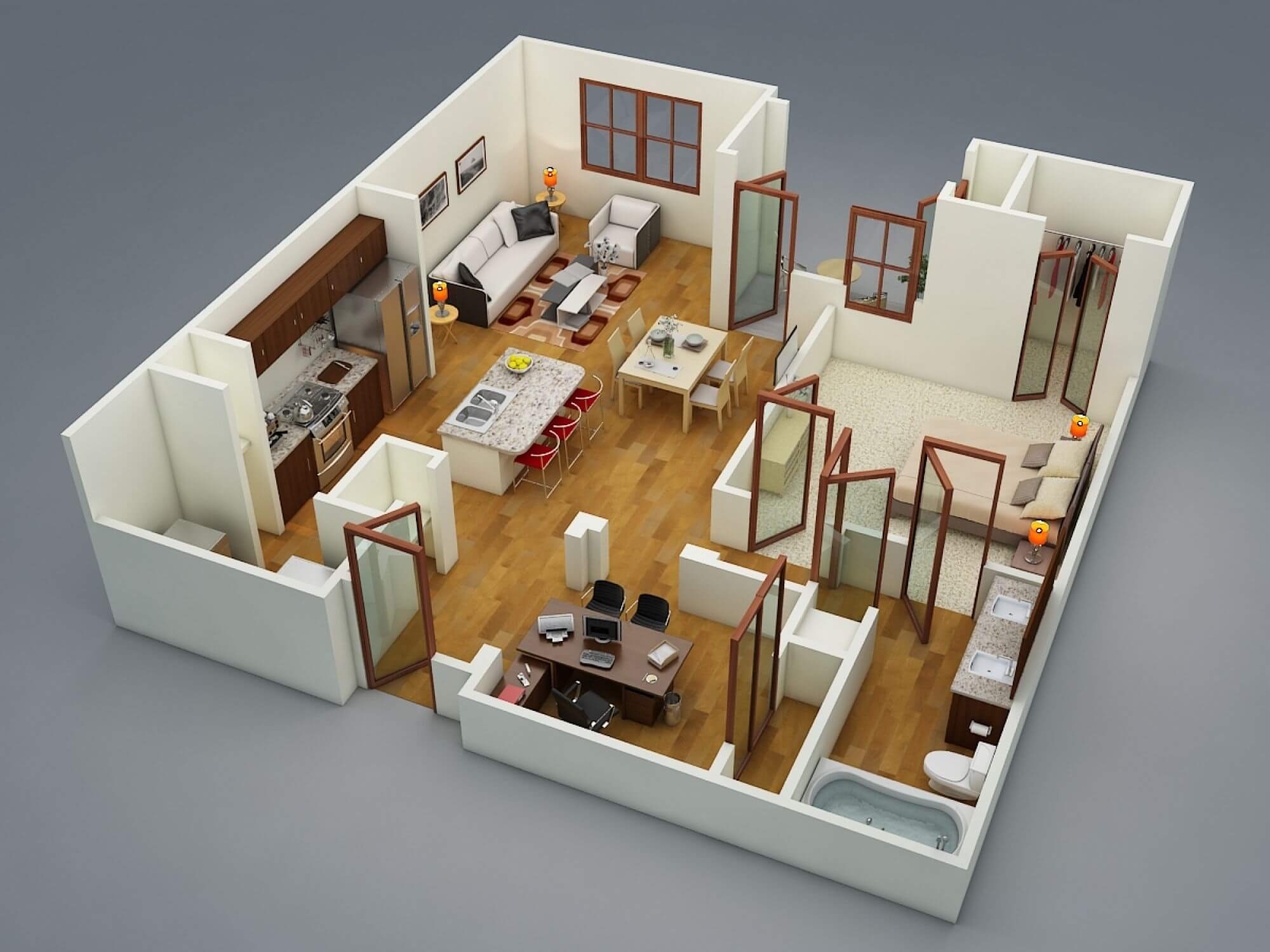 Modern Apartments and Houses 3D Floor Plans Different Models