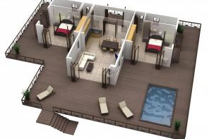 Approximate в floor plan of the modern house