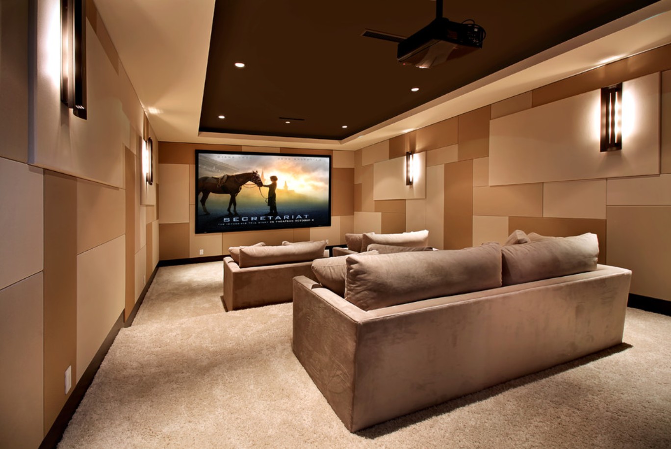 Modern Modern Home Theater for Small Space