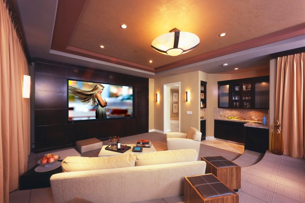 Home Theater as Addition to Large Modern Interior - Small Design Ideas