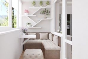White pastel theme for Scandinavian designed balcony