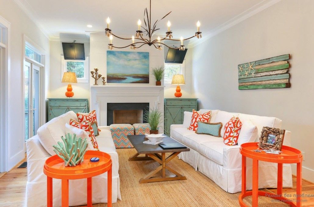 Mediterranean design style and the nice idea of turquoise and orange elements