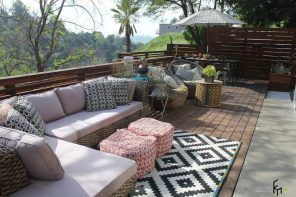 Open space patio with wooden fence